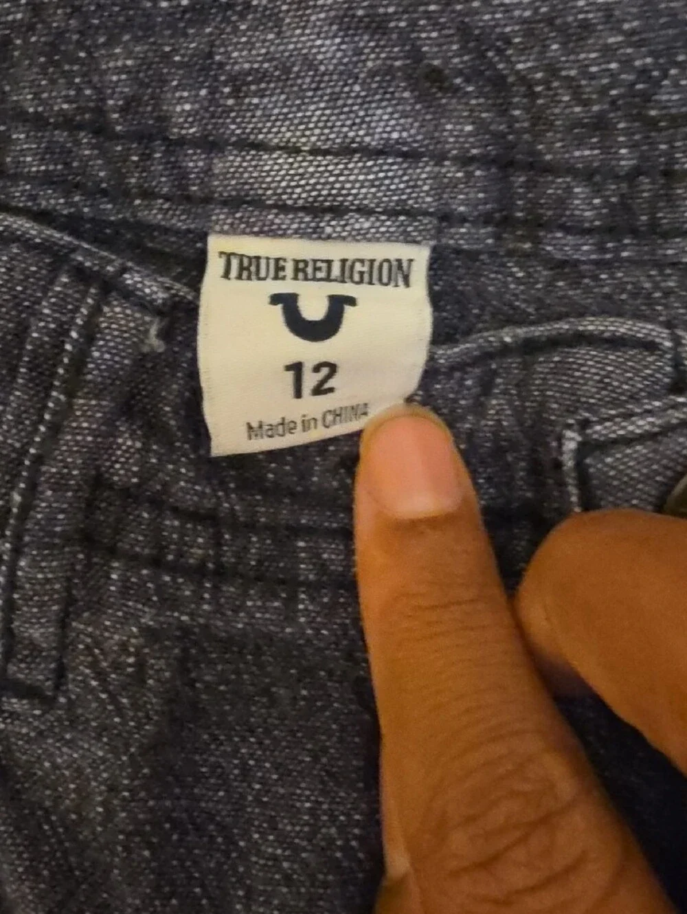 True Religion Men's Two-Tone Blue Cargo Shorts